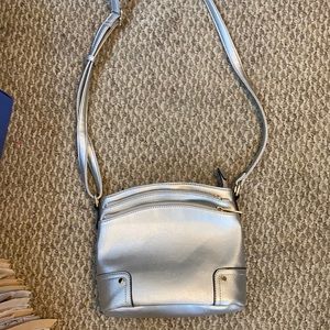 Cross body silver bag